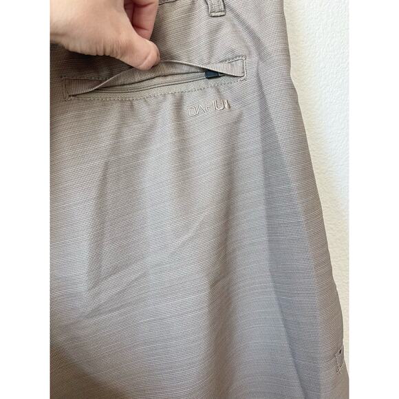 DaHui Board Shorts Swim Trunks Mens Size 38 Tan Hybrid Collection Unlined Stripe - Picture 4 of 5